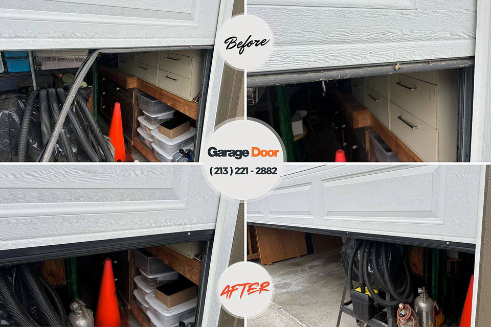 Before and after: garage door repair Wilkinson Heights, SC